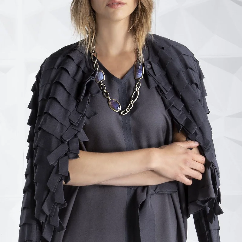 Grosgrain Ribbon Jacket, Grey Streetwear Style for 