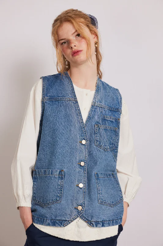 billie denim gilet - vintage wash Youthful Women's Pop