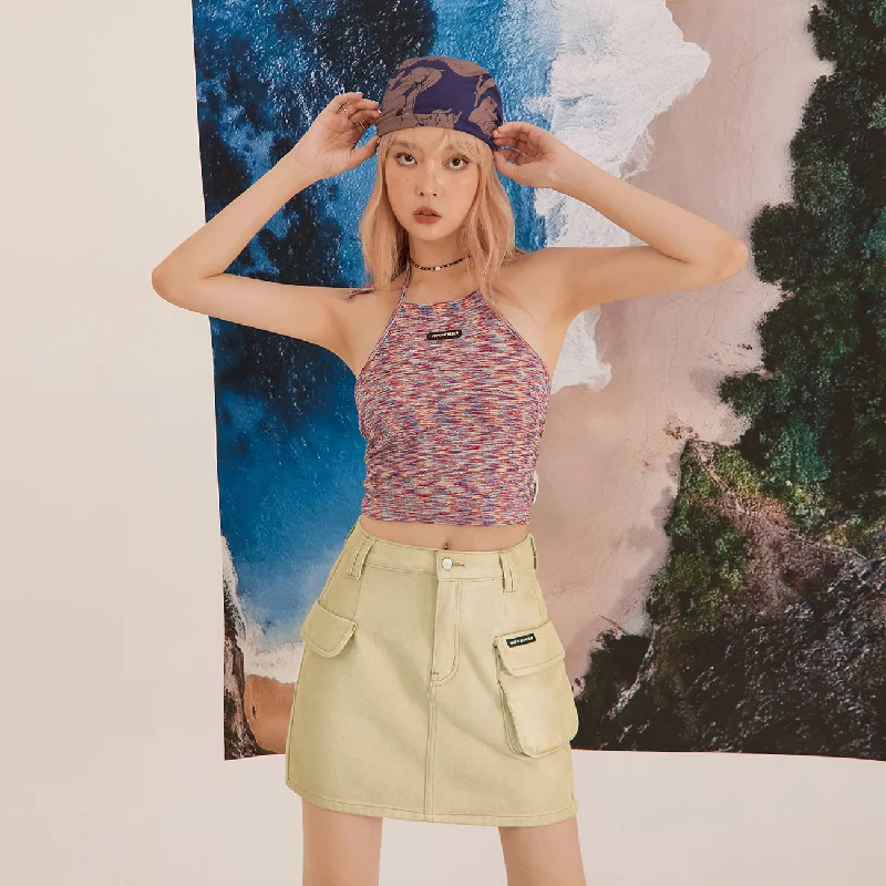 Sunset Rainbow Halter Top Trendy Women's Oversized