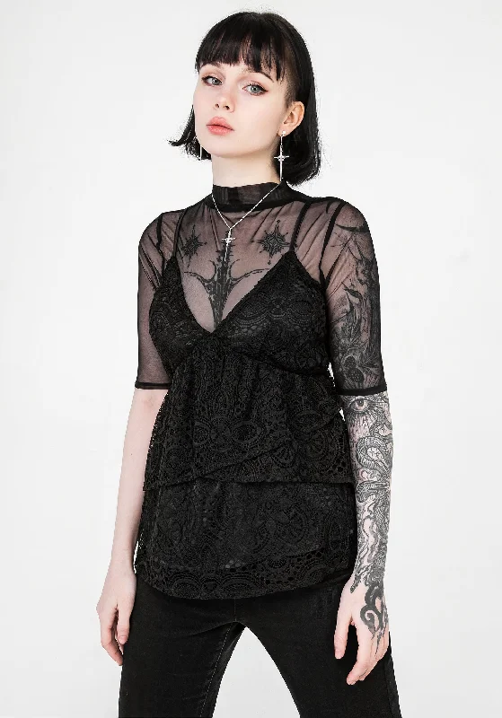 Rumour Lace Cami Top Edgy Women's Punk