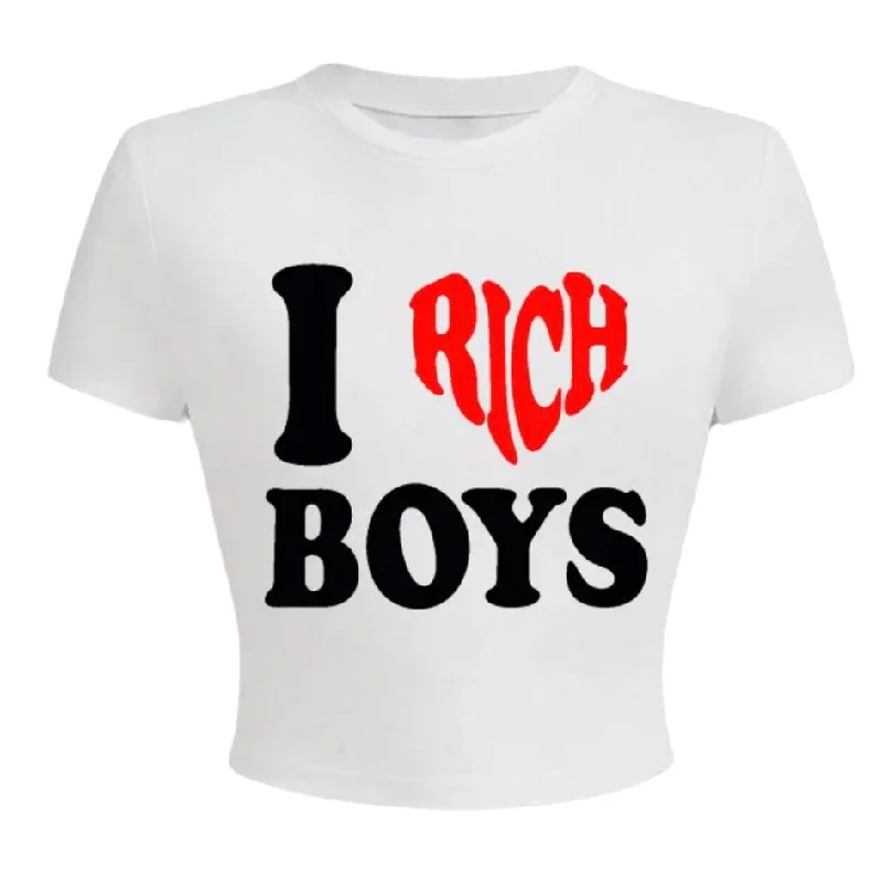 Rich Boys White Crop Top Youthful Women's Pop
