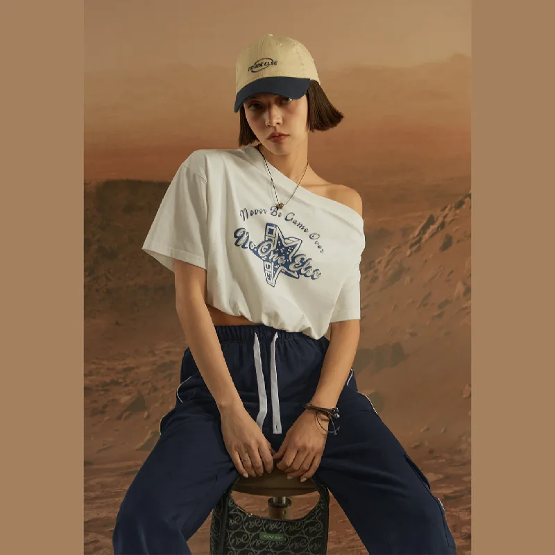 Unbalanced Off-Shoulder T-Shirt Refined Women's 