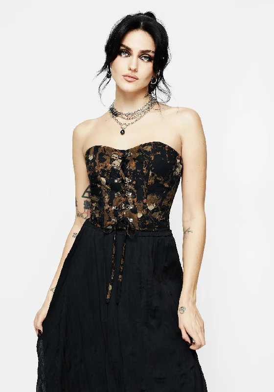 Underworld Cotton Lace Up Corset Top Bold Women's Statement