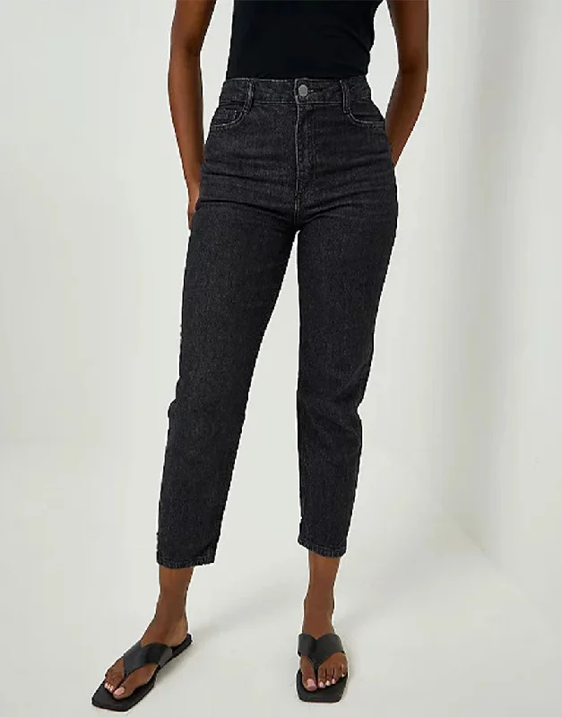 Black Faded Mom Jeans Vacation