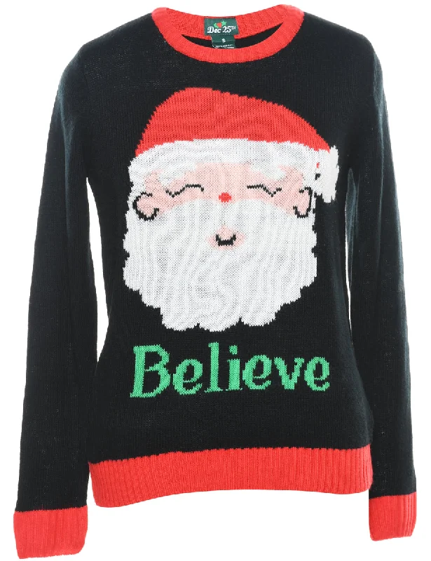 Santa Claus Christmas Jumper - S Practical Women's Quick - dry