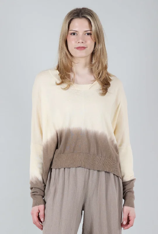 Ombre Crop Sweater, Butter/Fawn Stylish Women's Neon