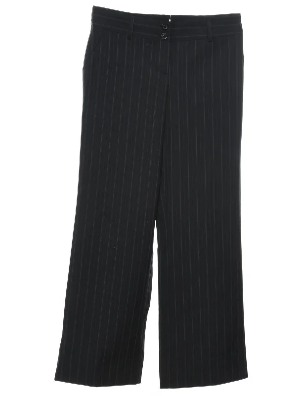 Striped Black Trousers - W30 L30 Sustainable Organic