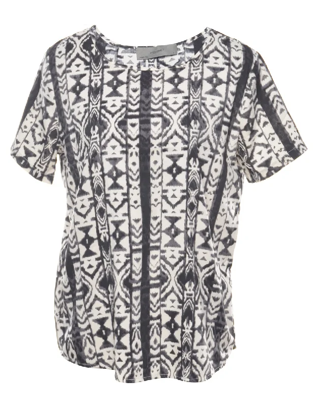 Patterned Top - L Refined Women's Hand - crafted