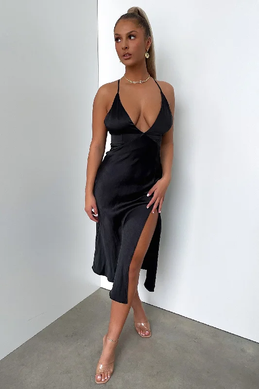 Zora Midi Dress - Black Streetwear Style for 