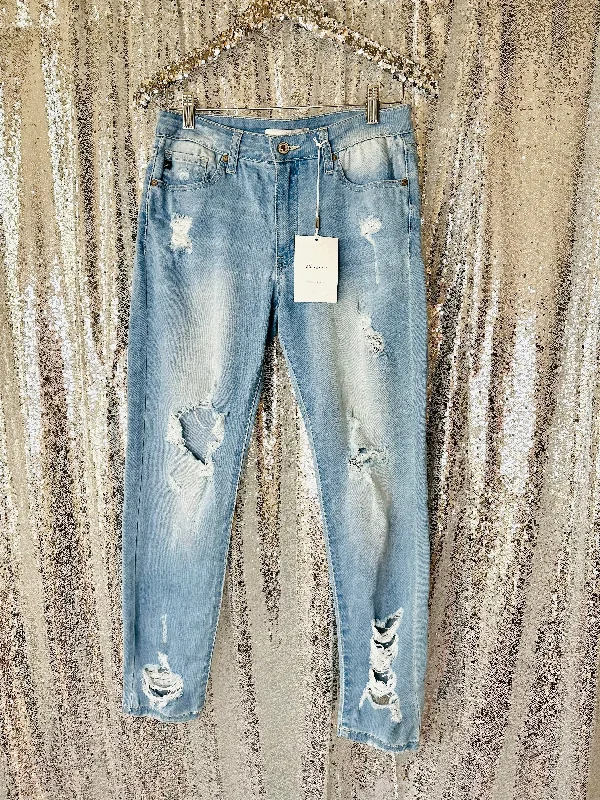 Kancan - Light Wash Distressed Skinny Jeans Cool Women's Skate