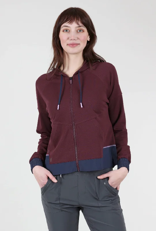Active Uptempo Zip Hoodie, Eggplant Dapper Women's 1920S