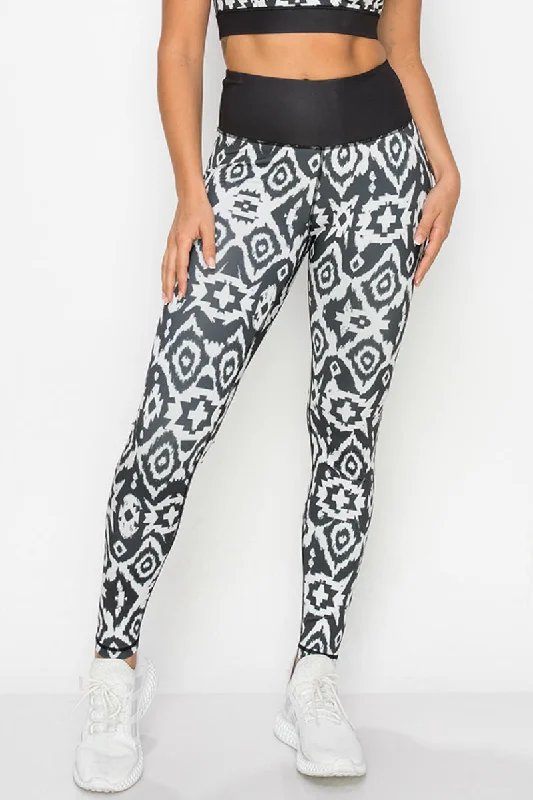 Mandala Tribal Print Active Leggings Bold Women's Animal Print