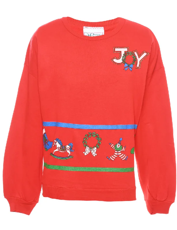 Festive Print Christmas Sweatshirt - M Adventure