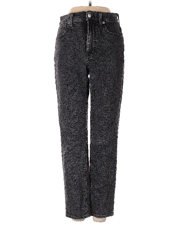 Low-Rise Straight-leg Jeans in Dark Wash Sleek Women's Metallic