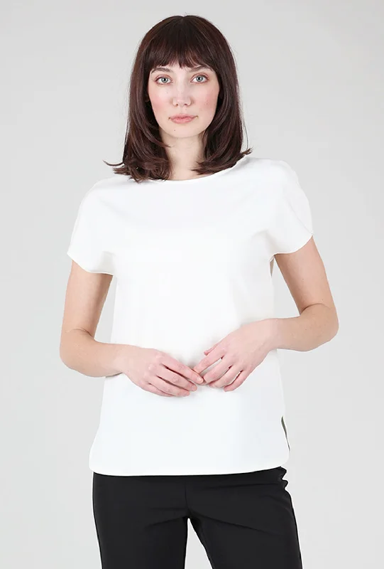 Simple Crepe Top, Ivory Sophisticated Women's 