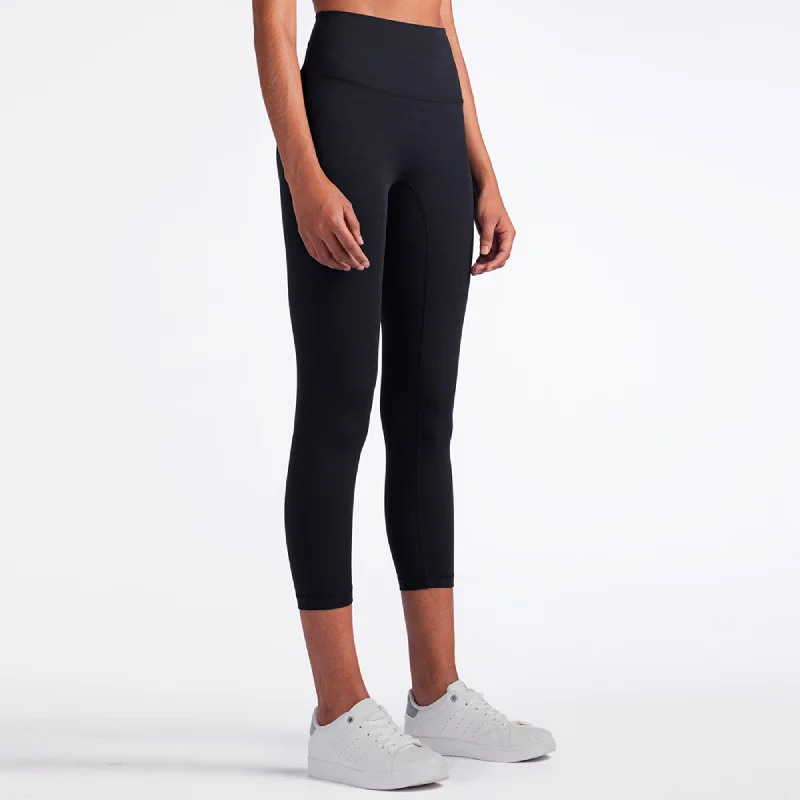 High Waist Yoga Capris Sleek Women's Metallic