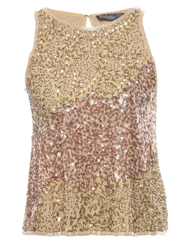 Beaded Party Top - S Contemporary 