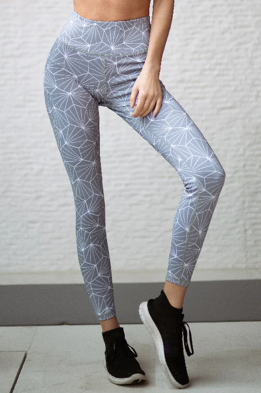 Namaste Geometric Diamond Print High Rise Active Leggings Scandinavian