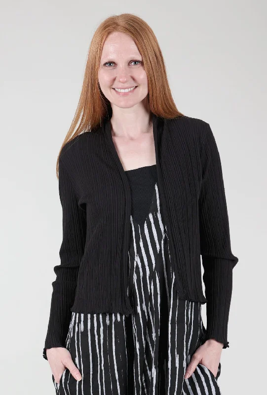 Micropleat Cardie, Black Practical Women's Quick - dry