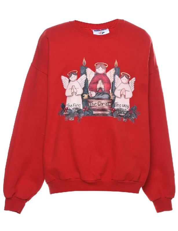 Red Christmas Sweatshirt - XL Sporty Women's Tennis