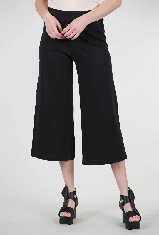 Jersey Gaucho Pant, Black Confident Women's High - fashion
