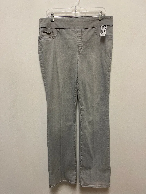 Jeans Boot Cut By Chicos In Grey Denim, Size: 12 Cashmere