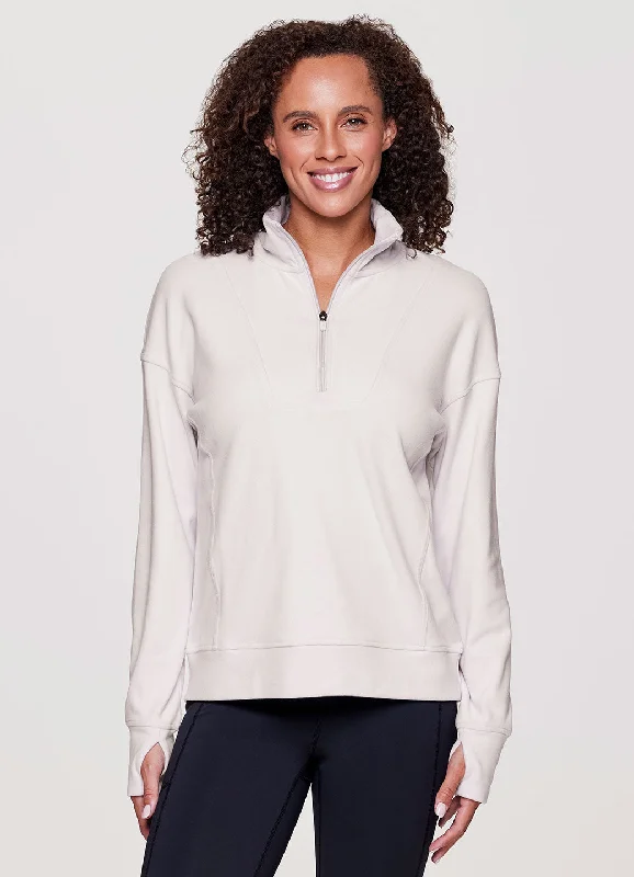 Oliver Plush 1/2 Zip Sweatshirt Sleek Women's Metallic