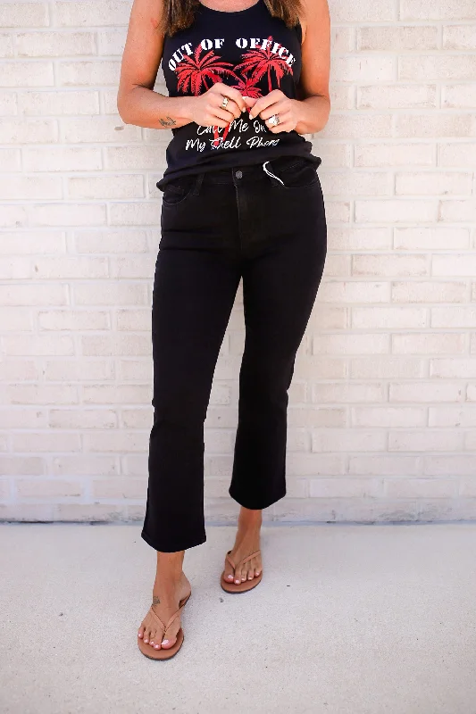 Midnight Stroll Crop Flare Jeans Plus/Reg WH Sharp Women's Italian