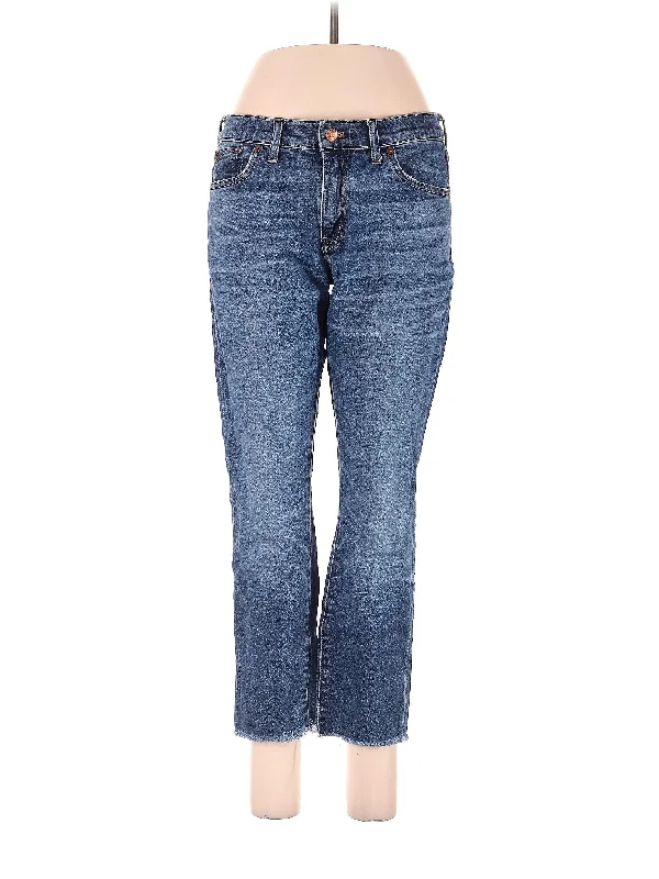 High-Rise Straight-leg Jeans in Medium Wash Cozy Women's Sherpa - lined