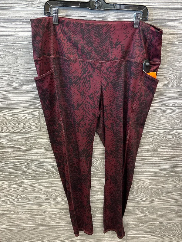 Athletic Leggings By Zenergy By Chicos In Red, Size: Xl Laid - back Women's Vibe