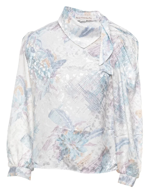 Floral Blouse - M Classic Women's Tweed