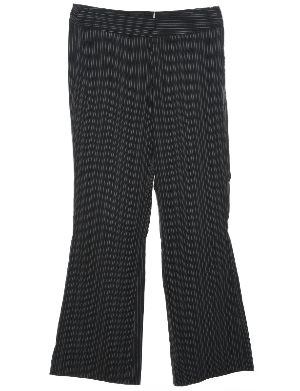 Pinstripes Black Trousers - W30 L29 Refined Women's Velvet