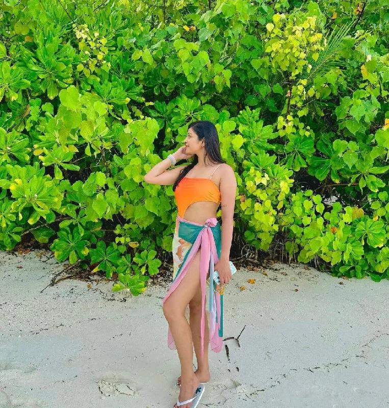 Sunset Swimsuit With Sarong Dynamic Women's High - energy