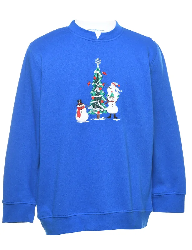 Snowman Christmas Sweatshirt - M Streetwear Style for 