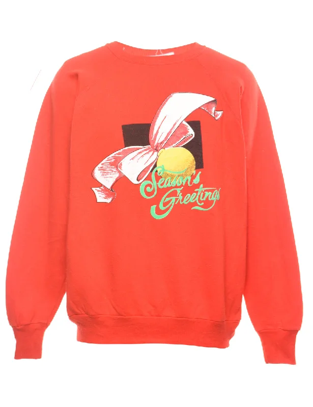 Red Christmas Sweatshirt - L Practical Women's Multi - 