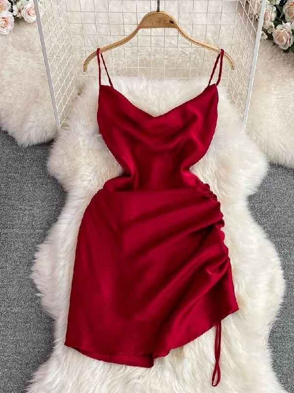 Lorelai Satin Mini Dress Laid - back Women's Vibe