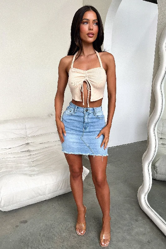 Western Crop - Tan Edgy Women's Punk