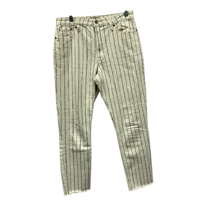 Jeans Straight By Abercrombie And Fitch In Cream, Size:8 Street