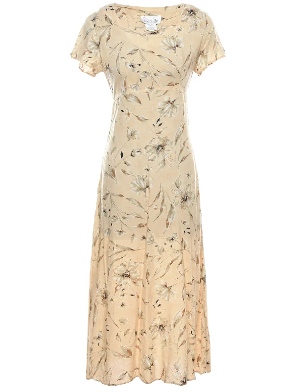 Floral Print Dress - XS Earthy Women's Hemp - based