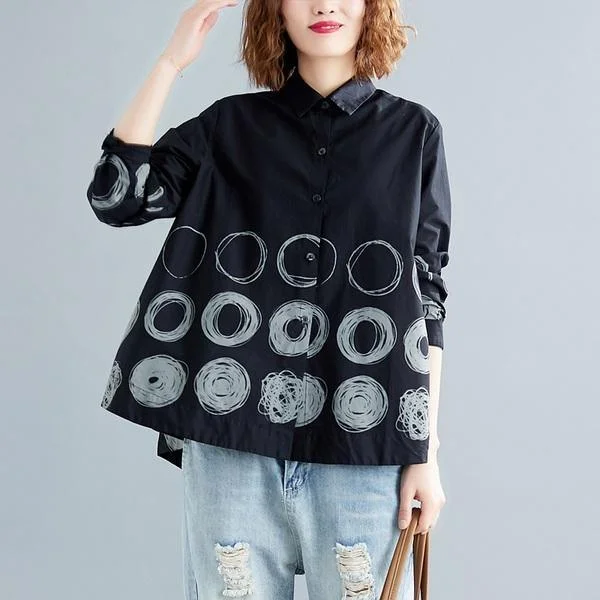 omychic cotton linen spring vintage plus size Casual loose shirt women elegant blouse 2020 clothes ladies tops streetwear Streetwear Style for 