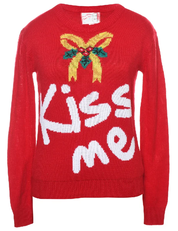 Red Christmas Jumper - S Sophisticated Women's Tailored