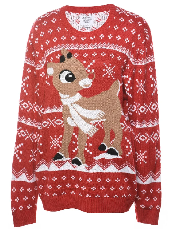 Animal Design Christmas Jumper - L Vacation