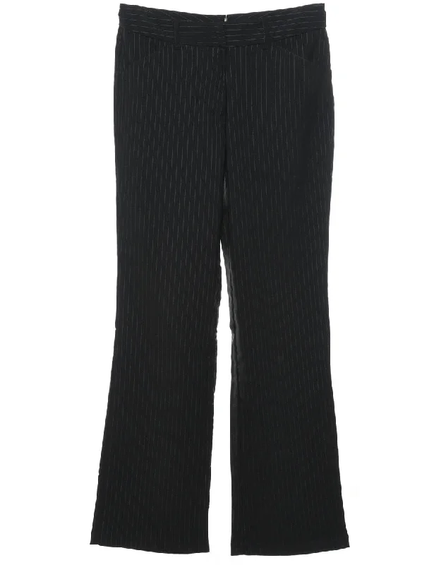 Pinstripes Black Trousers - W30 L31 Modern Women's 