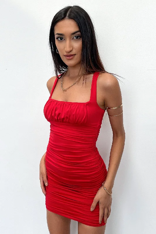 Autum Dress - Red Bohemian Women's Free
