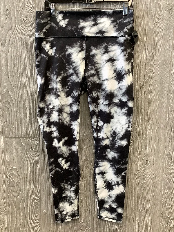 Athletic Leggings By Fabletics In Black & White, Size: Xl Sleek Women's 