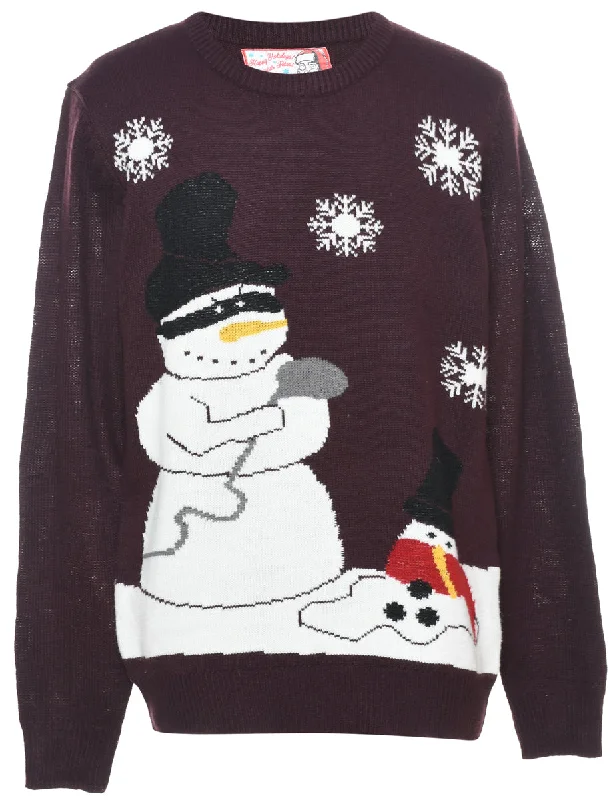 Snowman Christmas Jumper - L British Gentlewoman Style