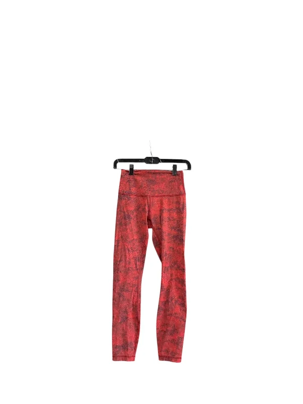 Athletic Leggings By Lululemon In Red, Size: 4 Dapper Women's 1920S