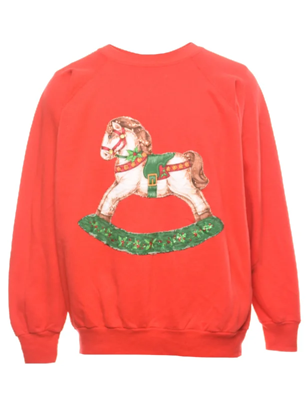 Animal Design Christmas Sweatshirt - L Refined Women's 