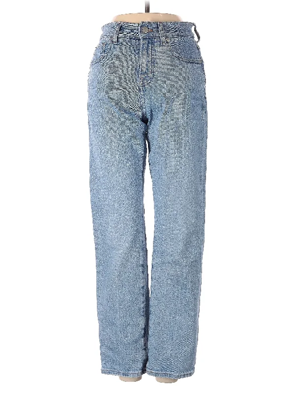 High-Rise Straight-leg Jeans in Light Wash Cool Women's Distressed
