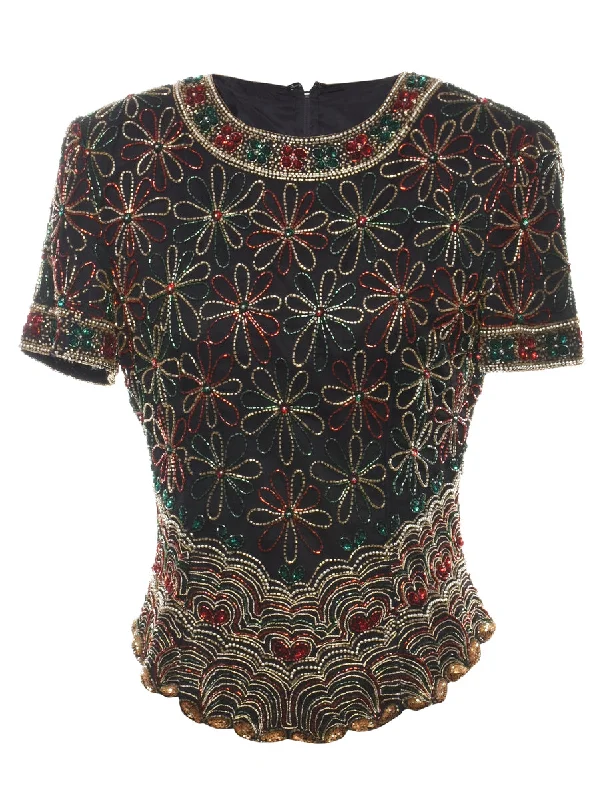 Beaded Party Top - M Refined Women's 